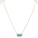 Druzy Hexagon Pendant Necklace Set