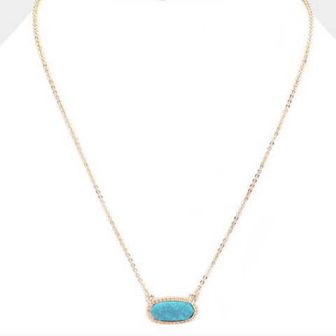 Druzy Hexagon Pendant Necklace Set