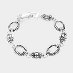 Fashion Silver Tone Hoop Link Magnetic Bracelet