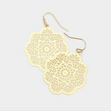 Cut Out Metal Dangle Earrings