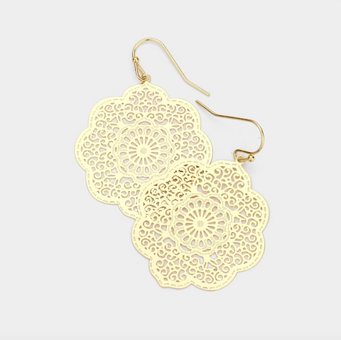 Cut Out Metal Dangle Earrings