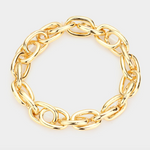 Open Metal Oval Link Stretch Bracelet
