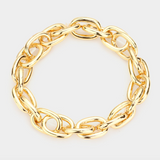 Open Metal Oval Link Stretch Bracelet