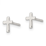 Sterling Silver Bold Cross Stud Earrings