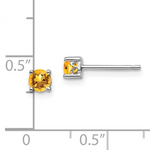Sterling Silver Genuine Citrine Earrings
