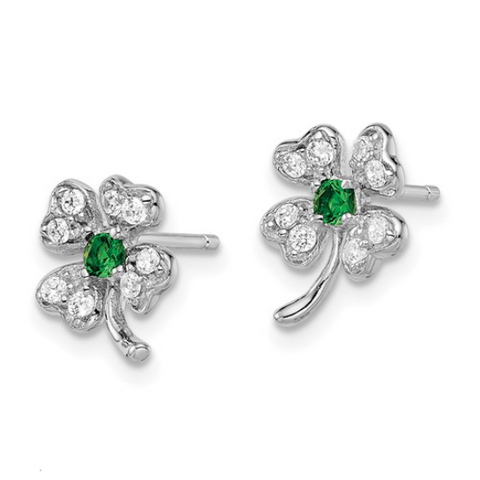 Sterling Silver Four-Leaf Clover Studs