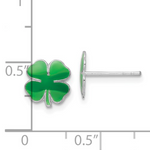 Sterling Silver Four-Leaf Clover with Green Enamel