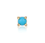 Gold Turquiose Cabochon Barrell Single Earring