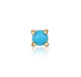 Gold Turquiose Cabochon Barrell Single Earring