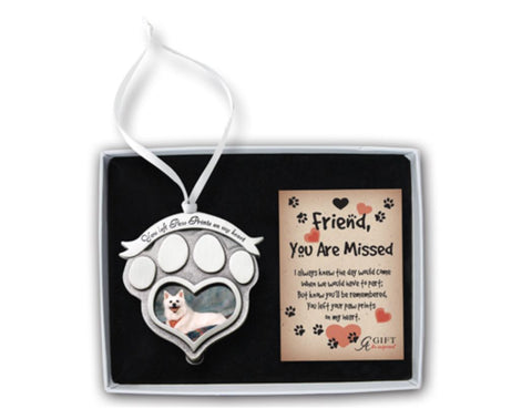Paw Prints on my Heart Photo Ornament