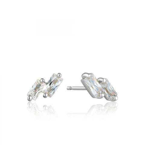 Silver Glow Stud Earrings