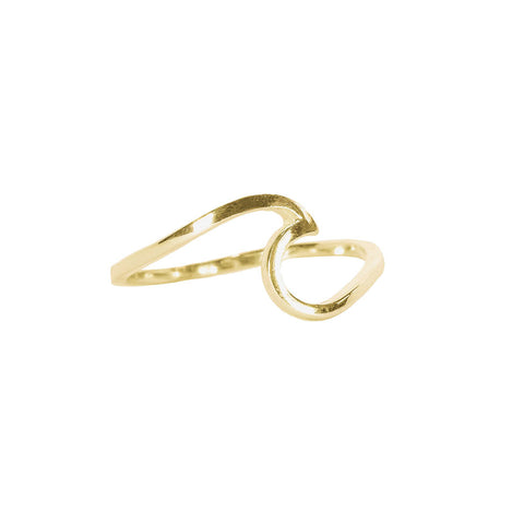 Sterling Silver Gold Plated Wave Ring