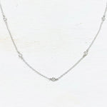 Sterling Silver CZ By the Yard Necklace