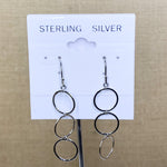 Sterling Silver Triple Circle Dangle Earring