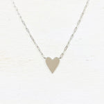 Sterling Silver Paperclip Chain Heart Necklace