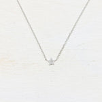 SS CZ Star Charm Necklace 14-16”