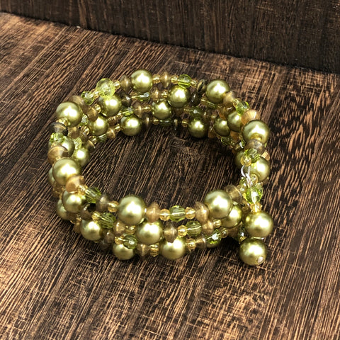 Fashion Green Stone Wrap Bracelet