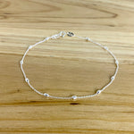 Sterling Silver Chain and Ball Anklet