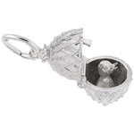 Sterling Silver Easter Egg with Chick Charm