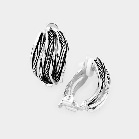 Fashion Textured Clip On Earrings