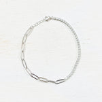 SS Link & CZ Bracelet 7”