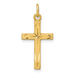 Sterling Silver Gold Plated Diamond-Cut Cross Necklace