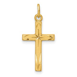 Sterling Silver Gold Plated Diamond-Cut Cross Necklace