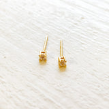 Sterling Silver 2mm Yellow CZ Studs