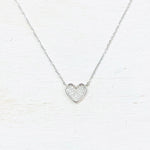 Sterling Silver Sparkle Heart Necklace