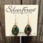 Green and Gold Filigree w/ Abalone Earrings