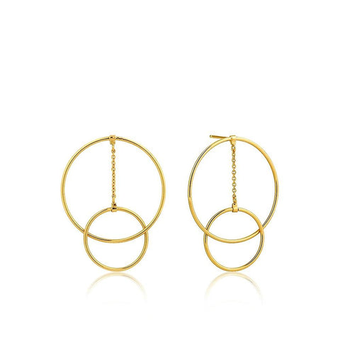 Gold tone Modern Front Hoop Earrings
