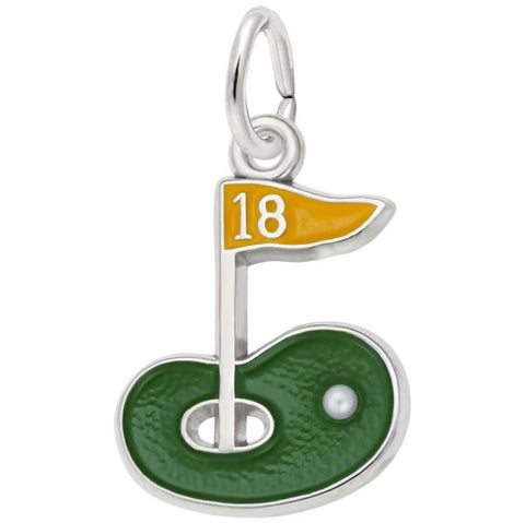 Sterling Silver Golf Green Charm