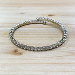 Silver Tone Single Wrap Rhinestone Bracelet
