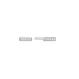 Silver Glam Bar Stud Earrings