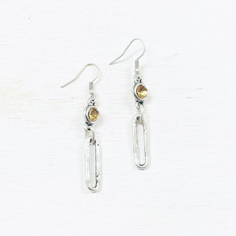 Fashion Yellow Stone Dangle Earrings