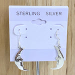 Sterling Silver Moon Dangle Earrings