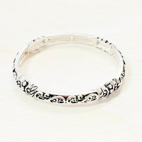 Fashion Silver Tone Stretch Bracelet