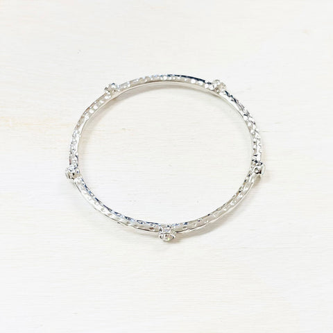 Fashion Silver Tone Clear Stone Bracelet