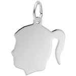 Sterling Silver Flat Girl’s Head Charm