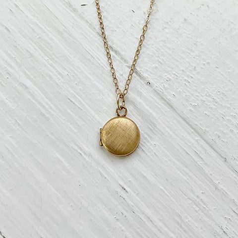 Princess Collection Gold Filled Circle Locket Necklace