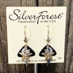 Black, Silver, and Gold Sky Cascade Earrings