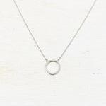 SS CZ Circle Necklace 16-18”