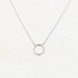SS CZ Circle Necklace 16-18”