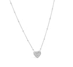 Stia Silver Pave Heart on Ball Chain