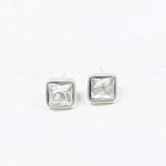 Fashion Clear Stone Square Studs