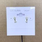 Gold Tone Sterling Silver Double Star Stud