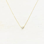 SS Single Mini CZ Necklace 16-18”