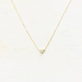 SS Single Mini CZ Necklace 16-18”