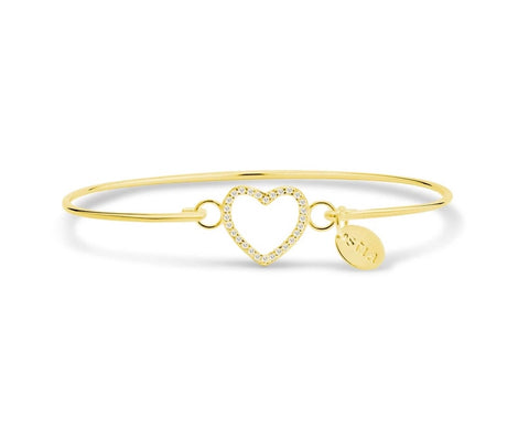 Pavé Icon Open Heart Bracelet- Gold