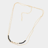 Fashion Double Layered Beaded Necklace